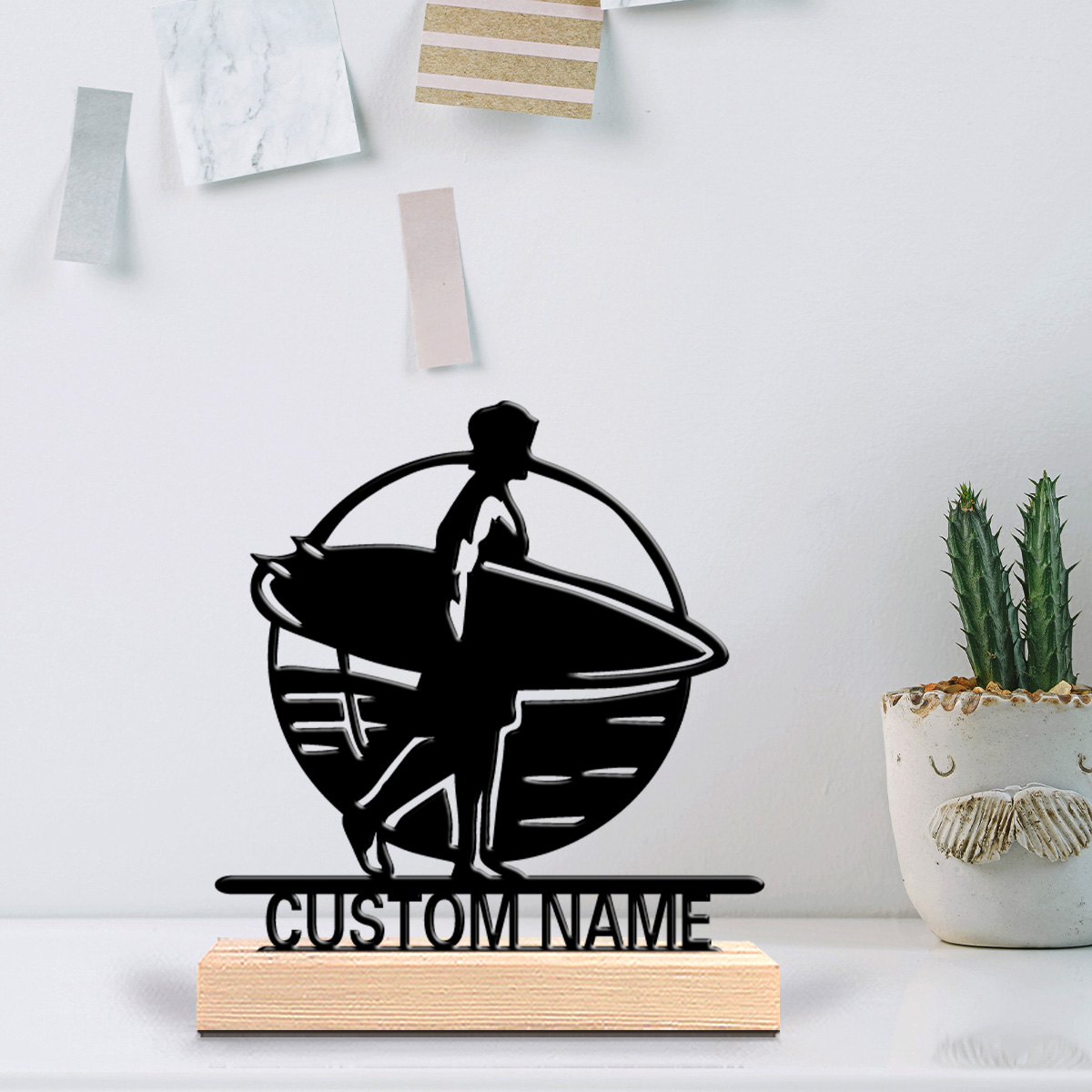 Art Craft Wood - 1 buah Patung Logam Bertuliskan Teks
