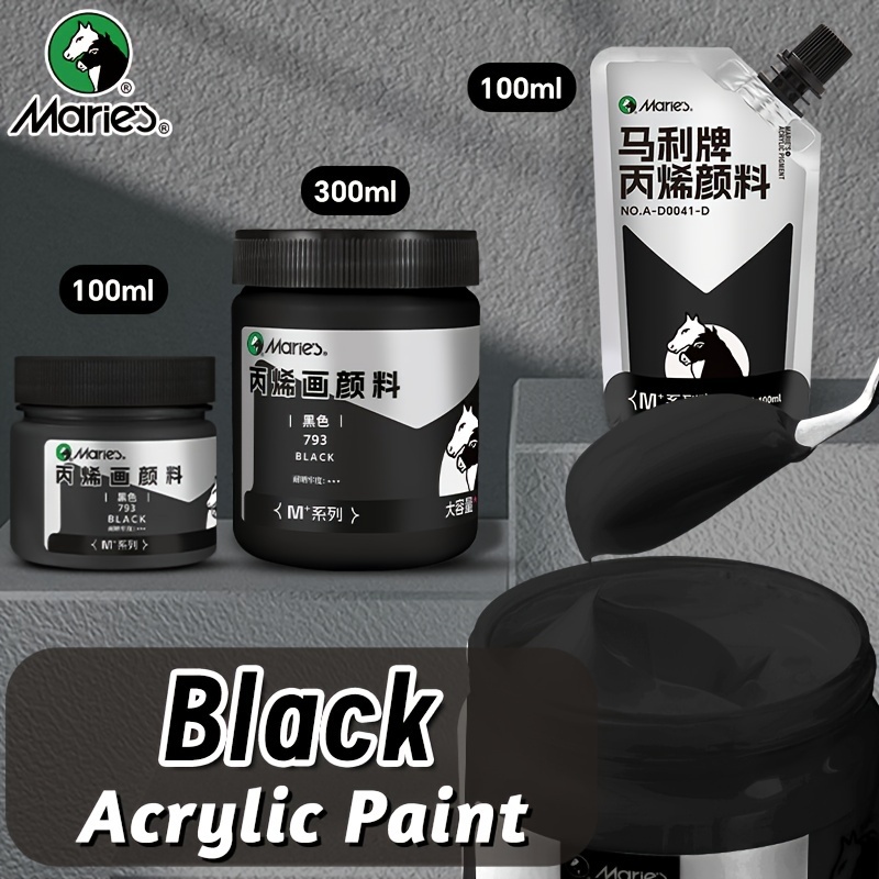 Acrylic Pour Paint - Marie cat akrilik hitam, 1 buah