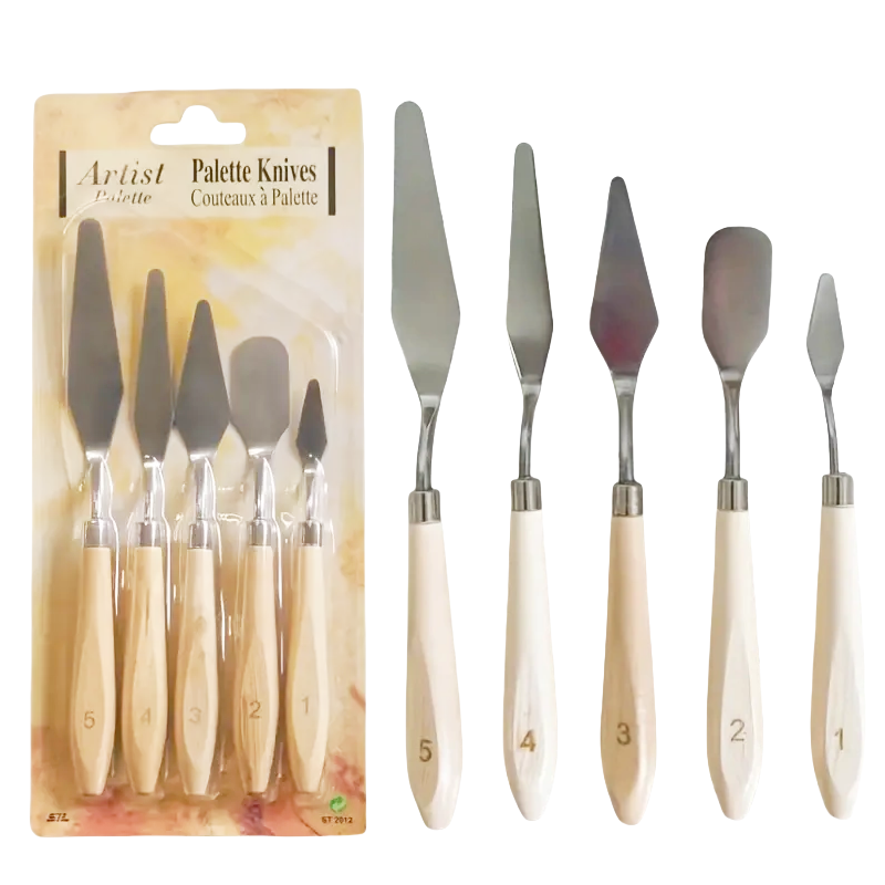 Painting Knife Palette - Pisau palet lukis minyak 5 buah,