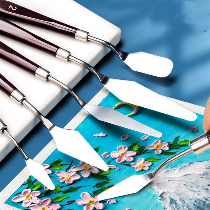 Painting Knife Palette - Pisau palet lukisan minyak Set lengkap,