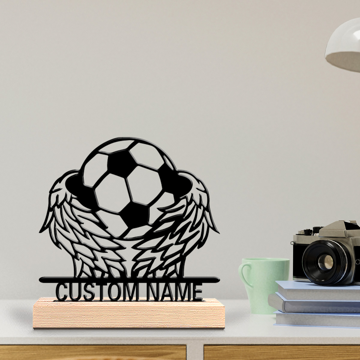 Art Craft Wood - 1 buah Patung Kaleng Sepak Bola