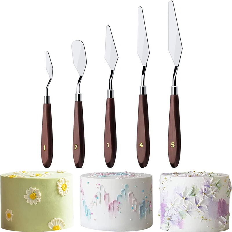 Painting Knife Palette - Spatula krim kue Stainless Steel, 5