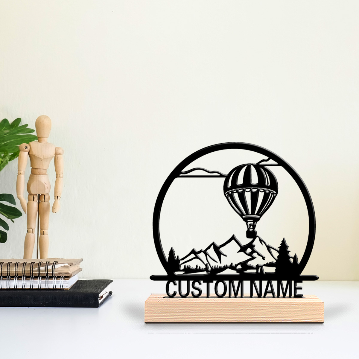 Art Craft Wood - 1pc Balon Udara Panas Patung Timah