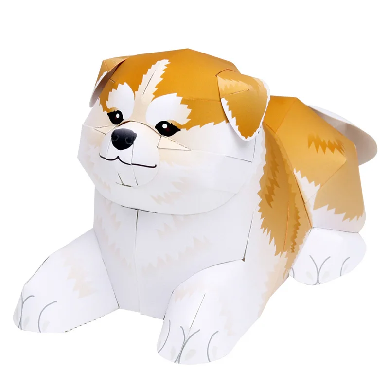 Art Craft With Cardboard - Akita Shiba Inu lipat buatan tangan