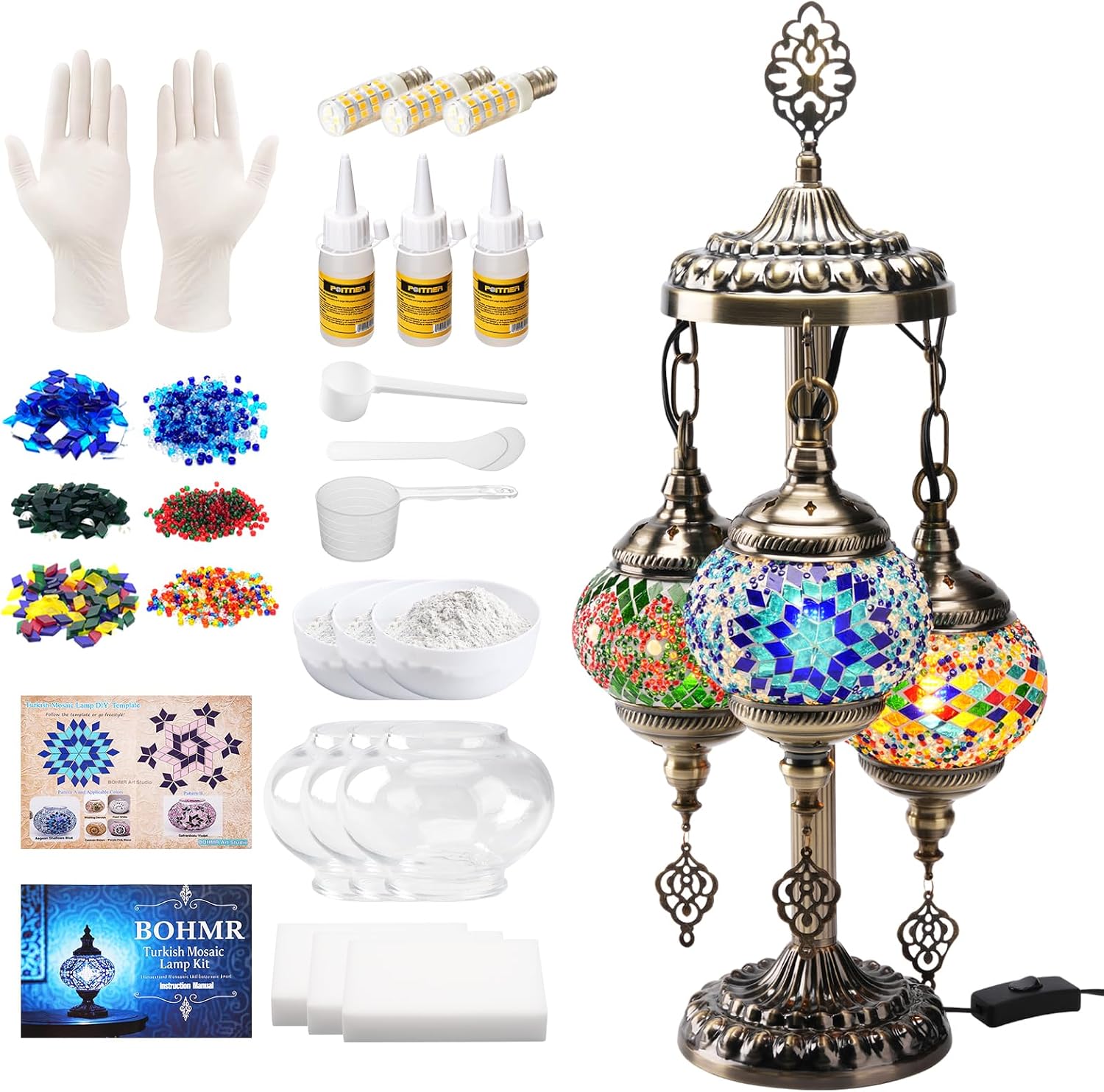 Art Craft Easy - Kit Lampu Mosaik Turki 3 Globe