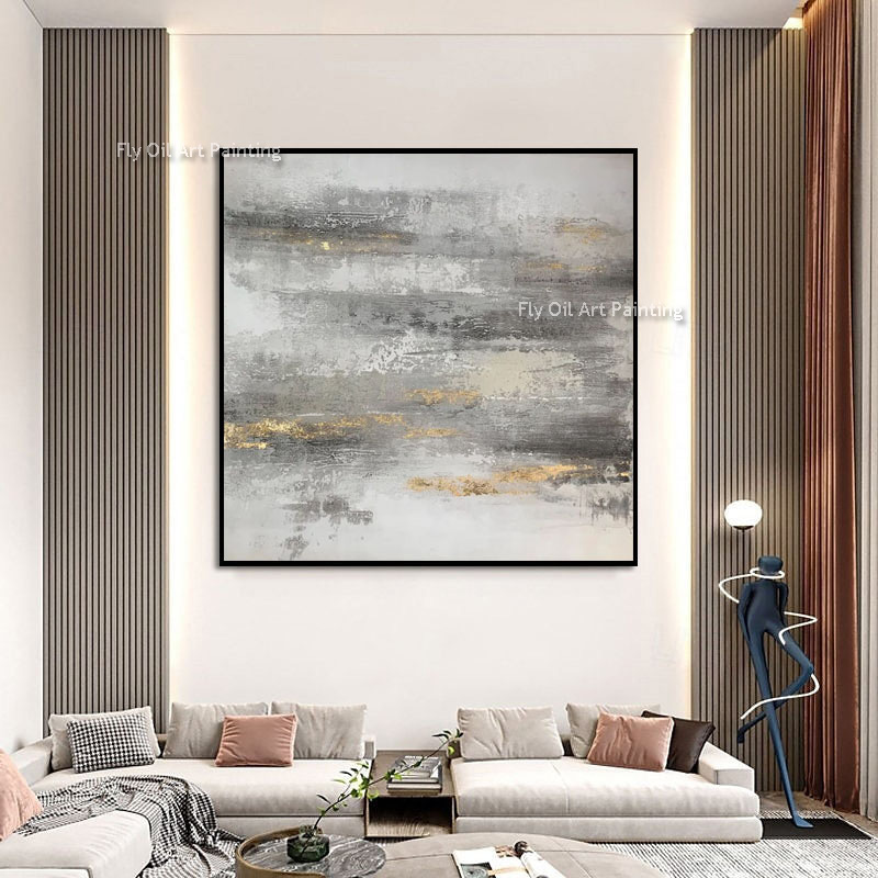 Painting Knife Palette - Lukisan Minyak Abstrak Pemandangan Berkabut Netral