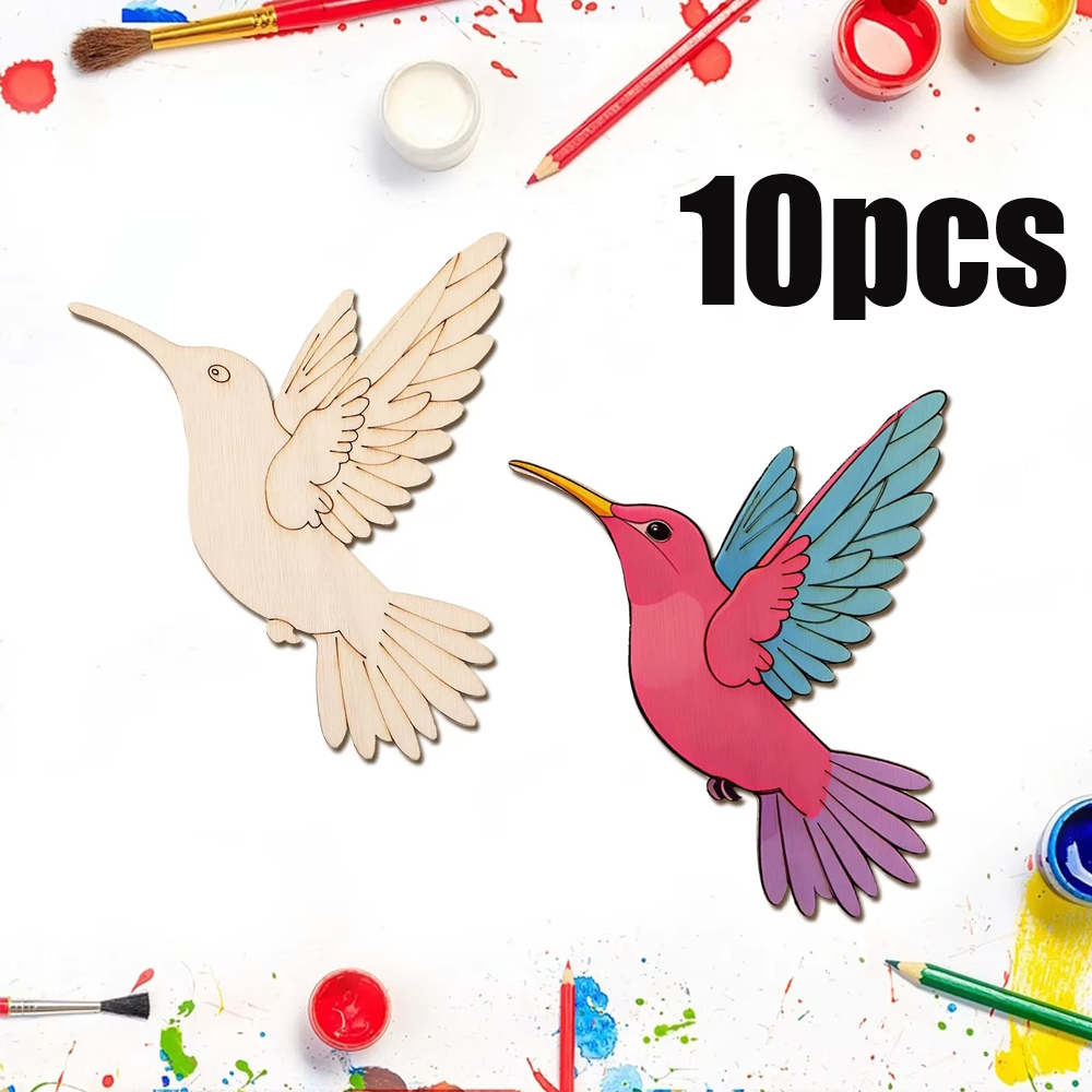 Art Craft Wood - 10 Buah Potongan Burung Hewan Kayu