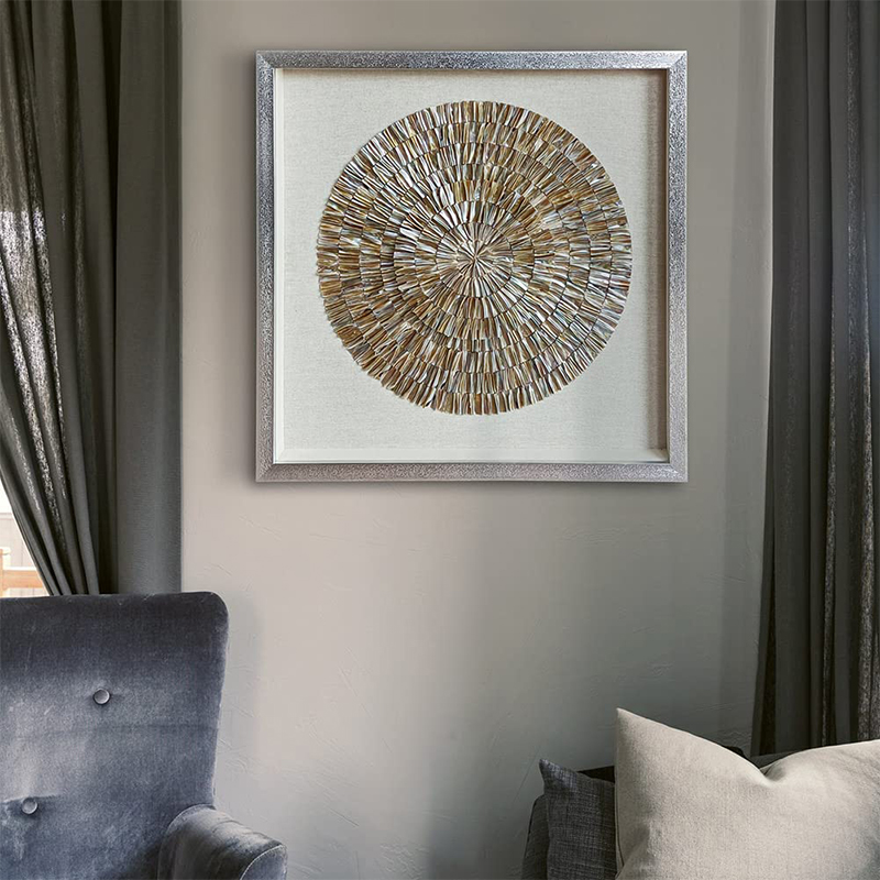 Art And Craft Nature - Lukisan Dinding Mosaik Kerang 3D Berbingkai