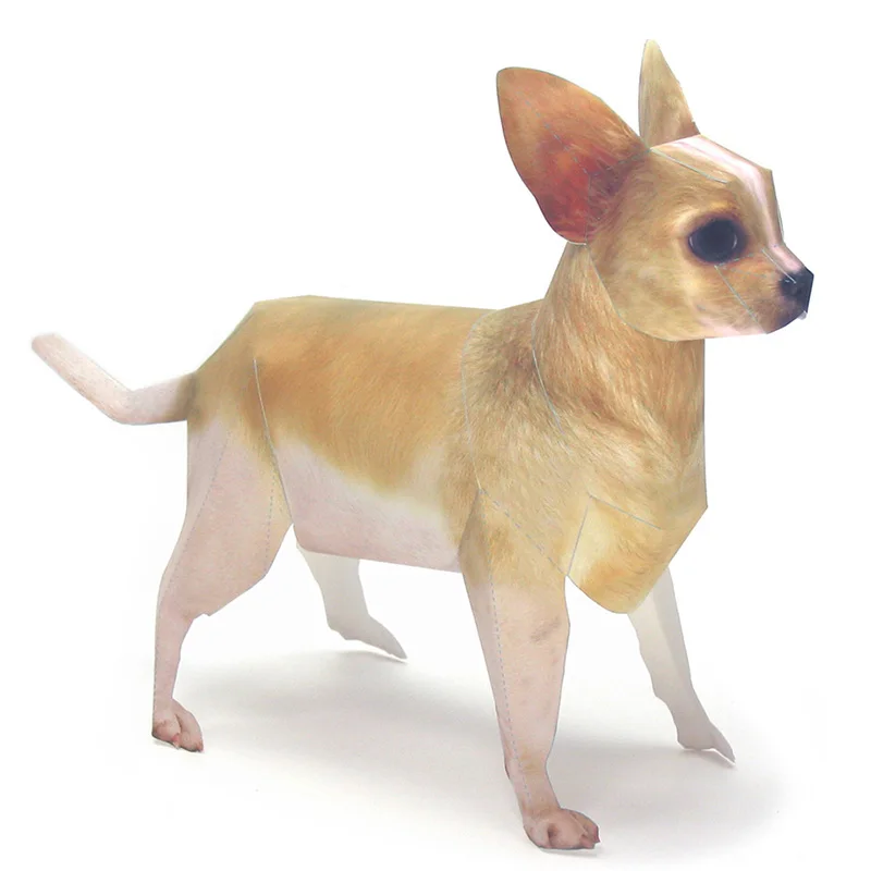 Art Craft With Cardboard - Chihuahua seni Origami anjing Model kertas