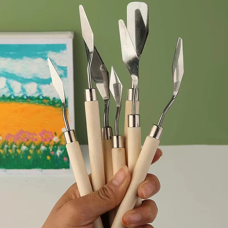 Painting Knife Palette - 7 Buah Pisau Palet Baja Tahan