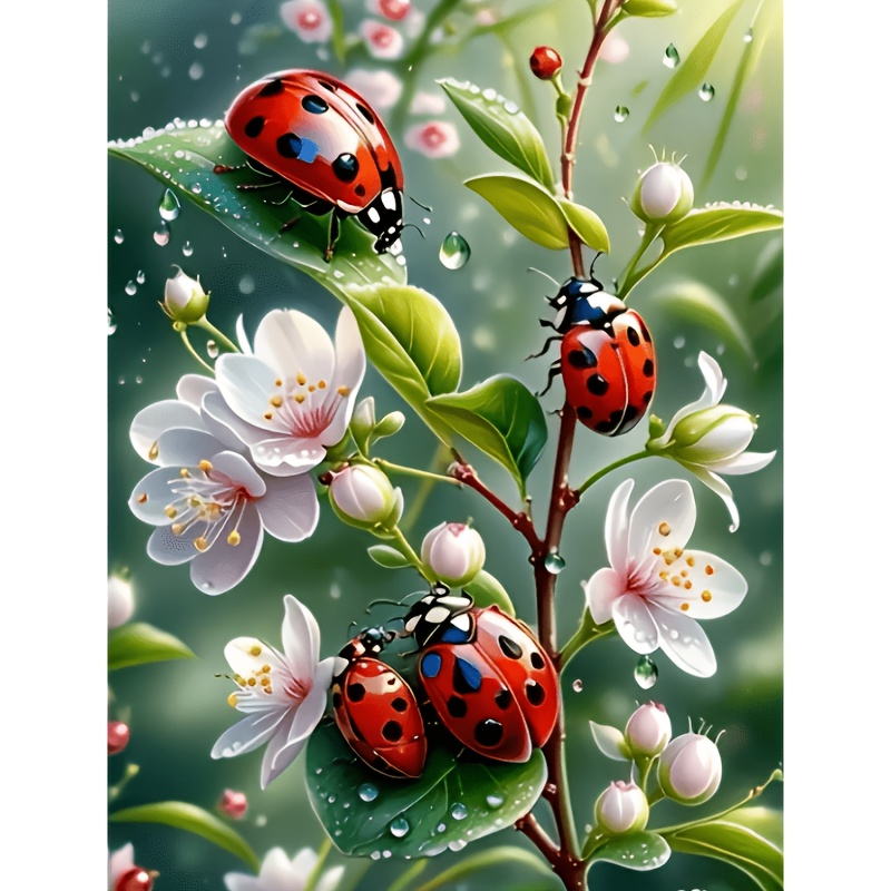 Art Craft Ladybug - Kit Lukisan Berlian Ladybug di Bunga