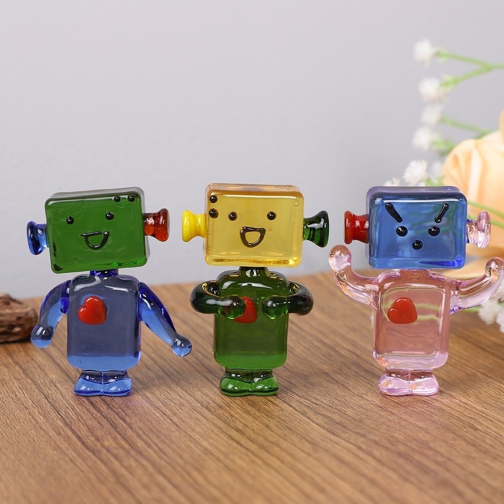 Art Craft Robot - Ornamen Robot Wajah Warna-warni Lucu Kartun