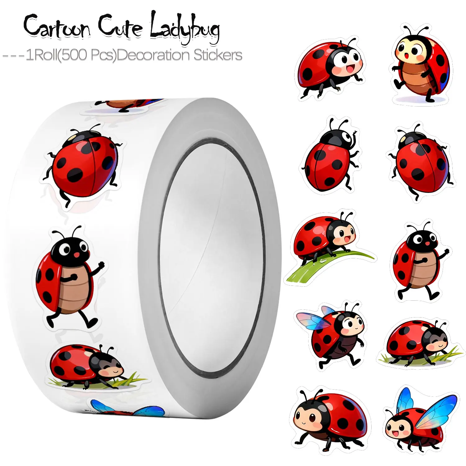 Art Craft Ladybug - 1Rol (500 Buah) 10 Stiker Kumbang