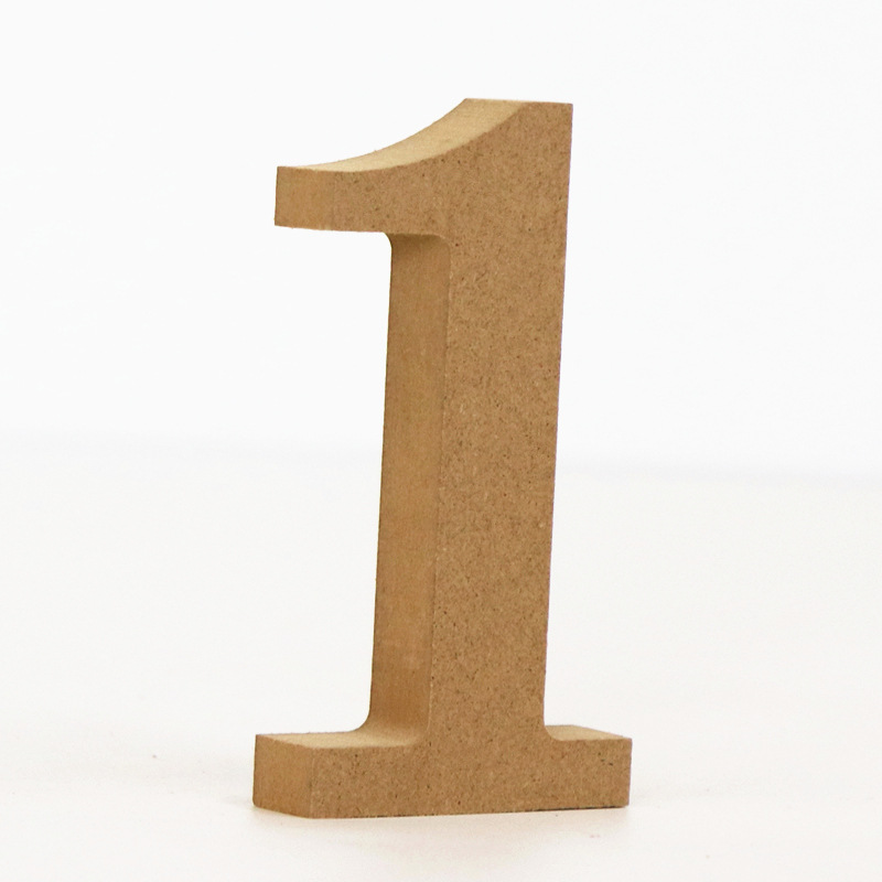 Art And Craft Numbers - 1 buah angka kayu warna kayu