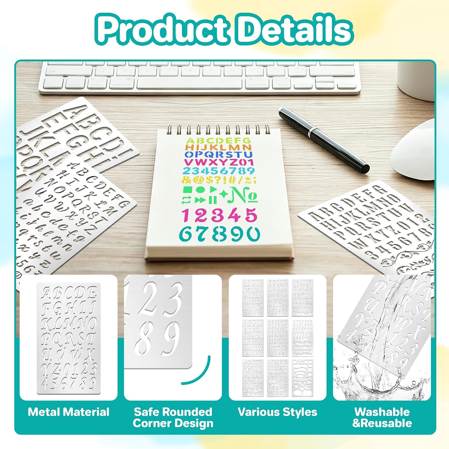 9Pcs Stensil Huruf dan Angka L - Art And Craft Numbers ulasan dan harga