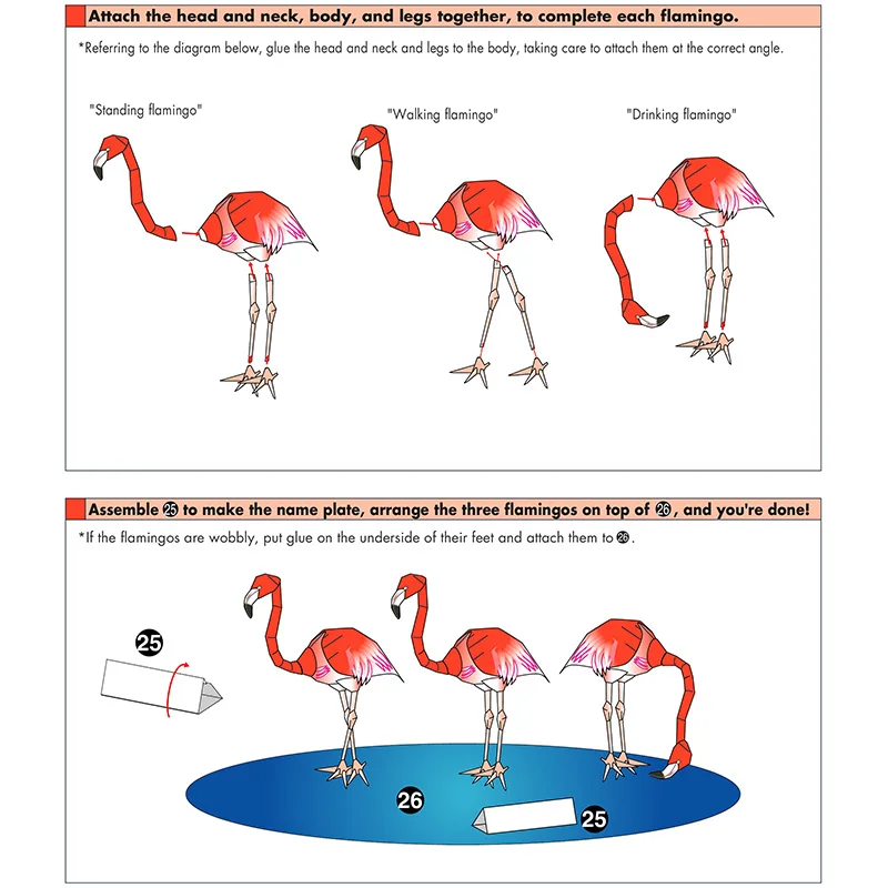 Flamingo Karibia lipat tiga bu - Art Craft With Cardboard ulasan dan harga