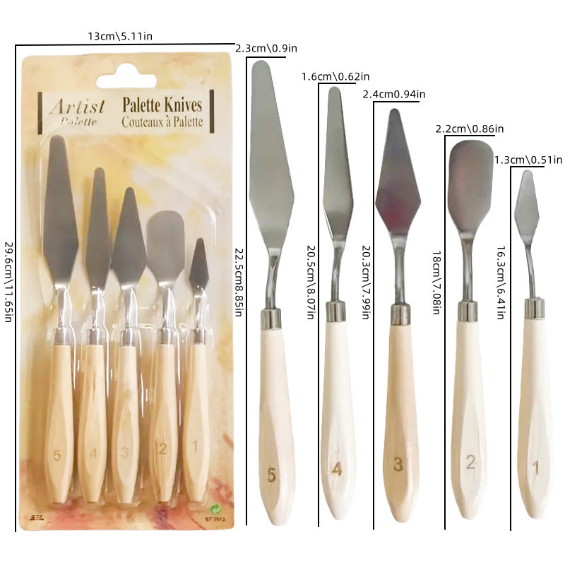 Pisau palet lukis minyak 5 bua - Painting Knife Palette ulasan dan harga