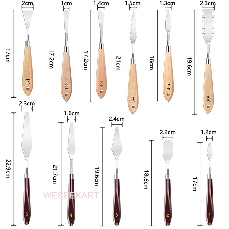 11 Buah Set Pisau Lukis Baja T - Painting Knife Palette ulasan dan harga
