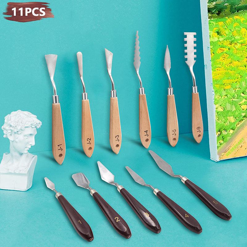 11 Buah Set Pisau Lukis Baja T - Painting Knife Palette ulasan dan harga