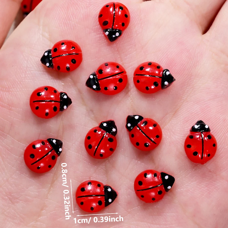 50Pcs Aksesoris Hiasan Kuku Re - Art Craft Ladybug ulasan dan harga