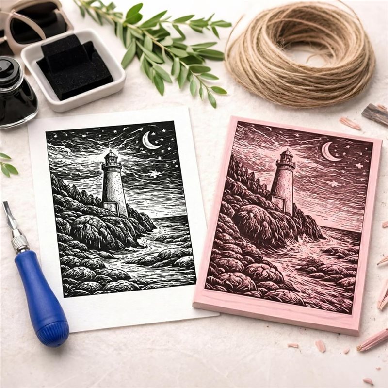 Linoleum Segar Untuk Kit Cetak - Linocut Carving Tool ulasan dan harga
