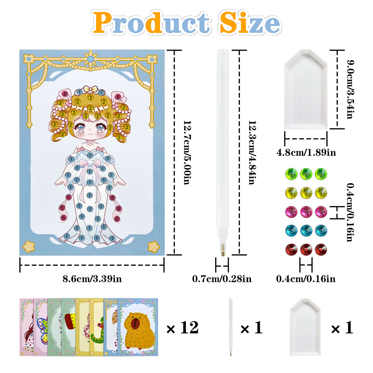 16 Pcs Perlengkapan Gem Kit DI - Art And Craft Numbers ulasan dan harga