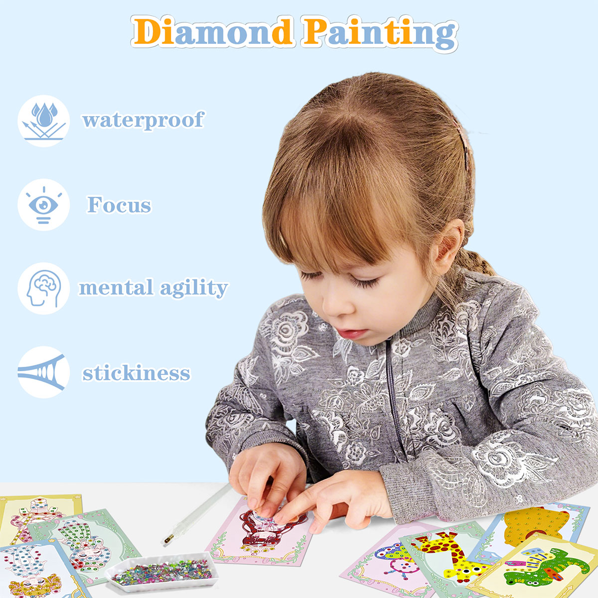 16 Pcs Perlengkapan Gem Kit DI - Art And Craft Numbers ulasan dan harga