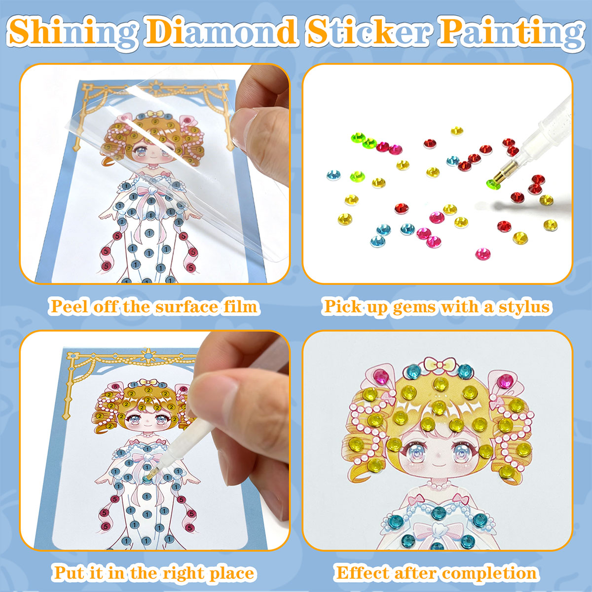 16 Pcs Perlengkapan Gem Kit DI - Art And Craft Numbers ulasan dan harga