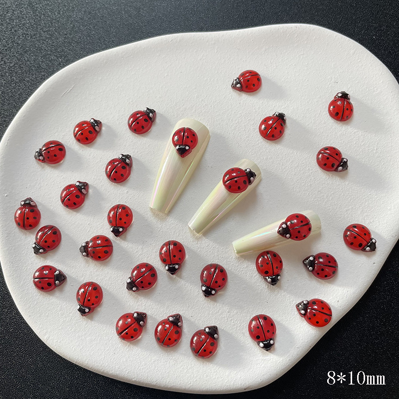 50 Buah Jimat Kuku Kepik Merah - Art Craft Ladybug ulasan dan harga