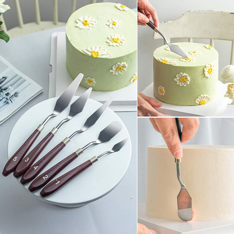 Spatula krim kue Stainless Ste - Painting Knife Palette ulasan dan harga