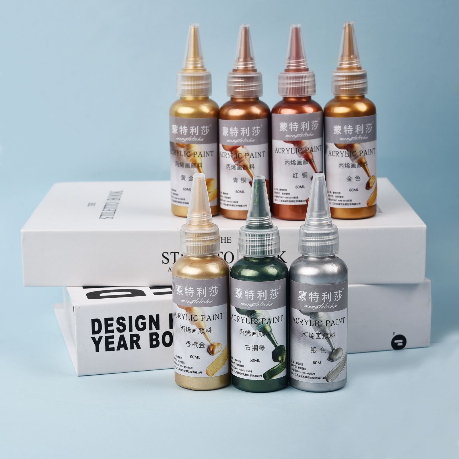 7 warna 60ml/botol pigmen seni - Acrylic Pour Paint ulasan dan harga