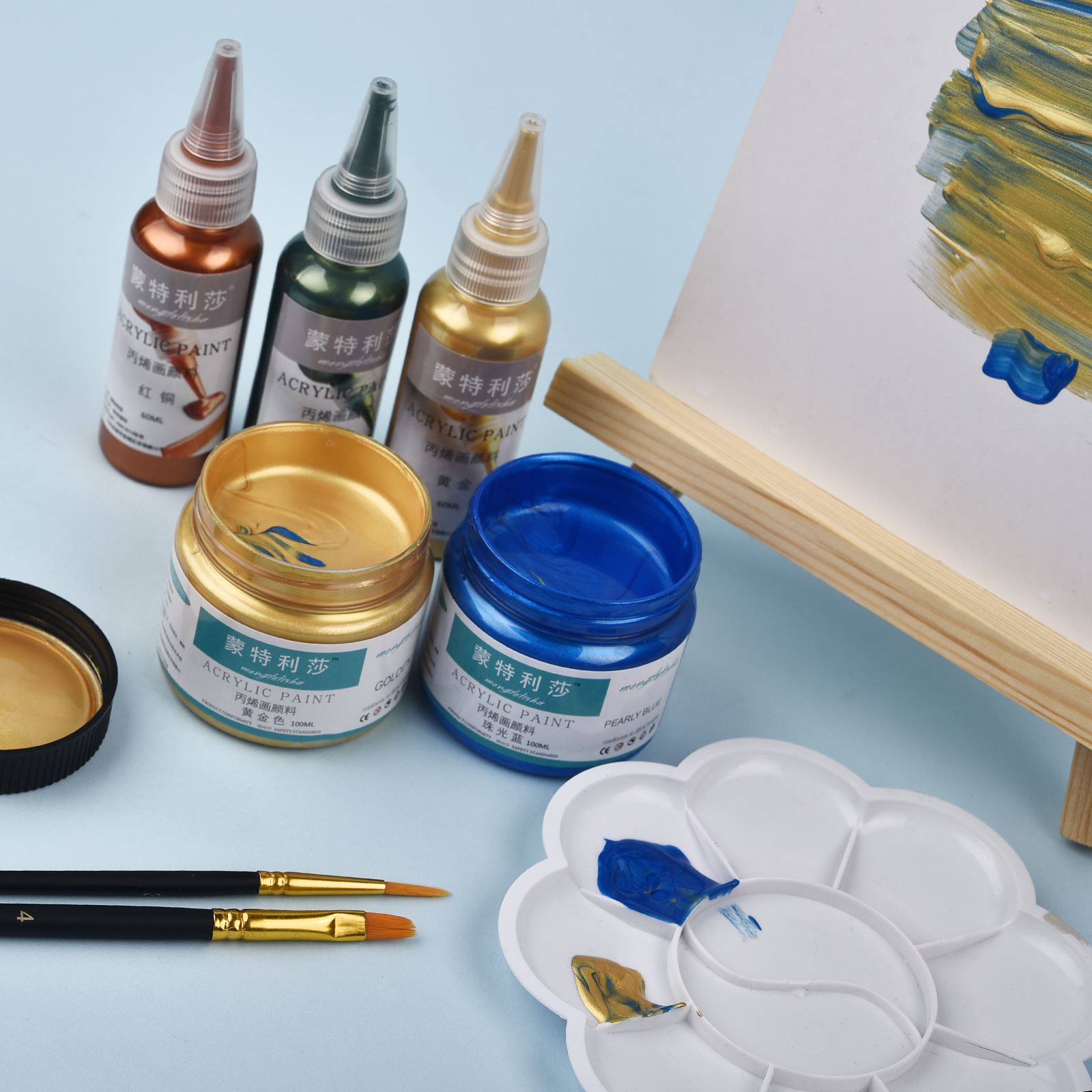 7 warna 60ml/botol pigmen seni - Acrylic Pour Paint ulasan dan harga