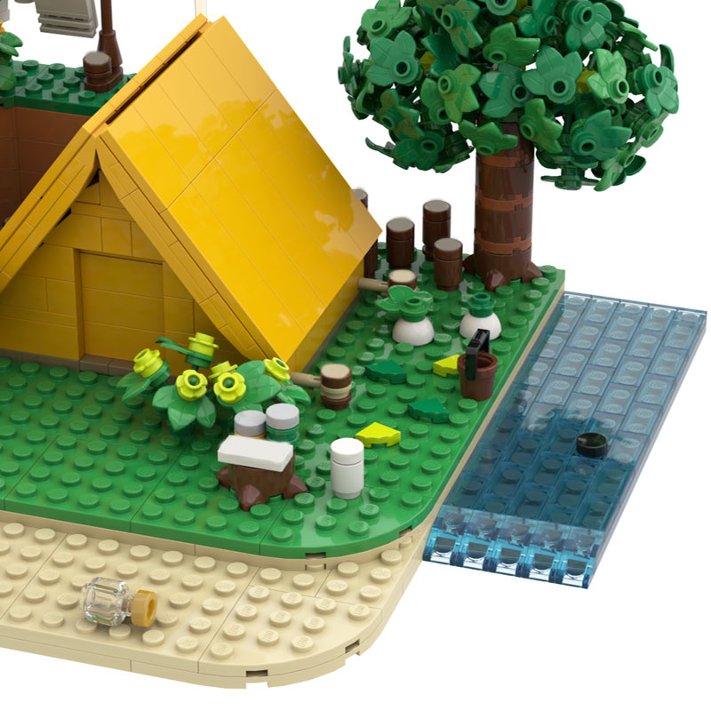 909pcs MOC Model Tenda Pendudu - Art Craft Village ulasan dan harga