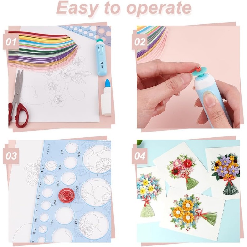 1Set 12 buah stensil kertas Qu - Quilling Paper Strips ulasan dan harga
