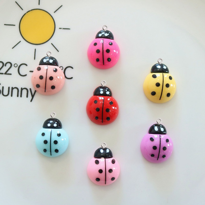 10Pcs Aksesoris Resin Bentuk K - Art Craft Ladybug ulasan dan harga